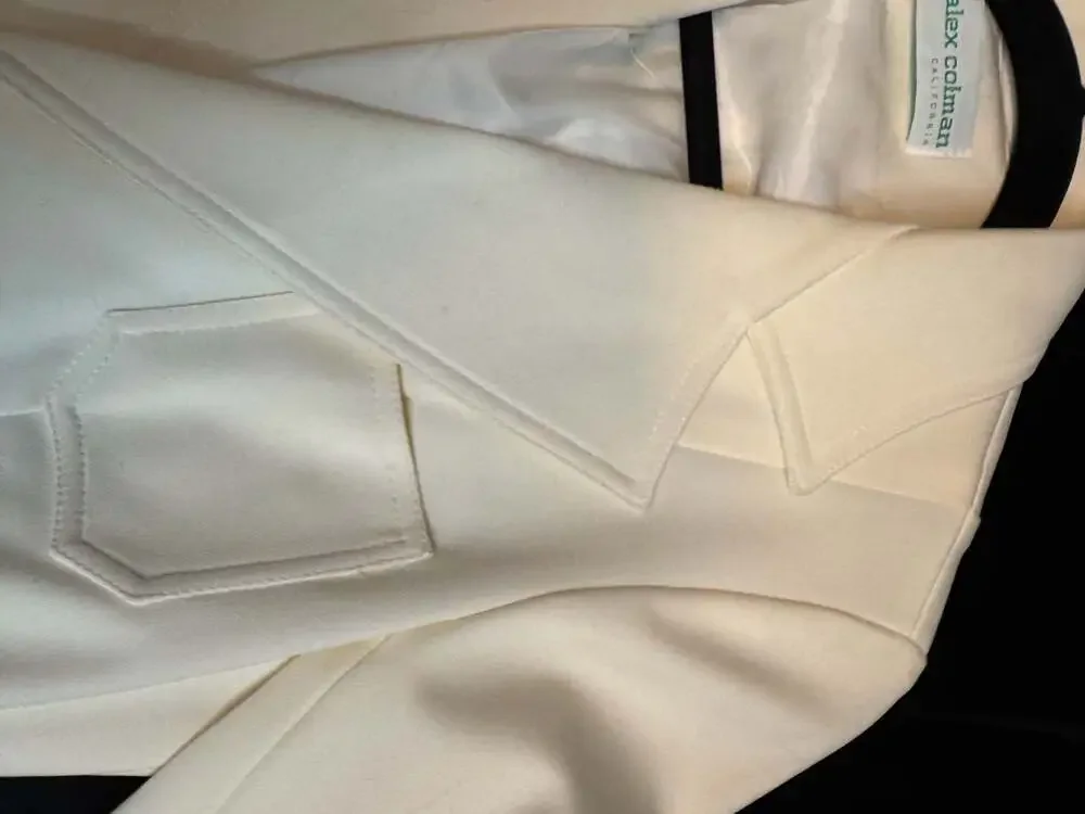 Vintage Alex Colman California Cream Two-Button Blazer Jacket - Picture 8 of 12